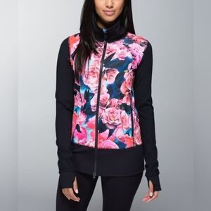 Lululemon Asana Jacket Women's Size 8 Secret Garden Floral Full Zip Athletic
